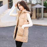 Uus vabaaja puuvillane naiste vest, kapuutsiga eemaldatav s&uuml;gis-talvine uus avara liibumisega moodne soe keskmise pikkusega jope M