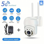 5 GHz ja 2,4 GHz WiFi juhtmeta kaamera 8 LED-i infrapuna &ouml;&ouml;n&auml;gemise veebikaamera veekindel seire kuppelkaamera toetab reaalajas sisek&otilde;net EU Plug valge