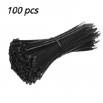 100 tk nailonist juhtmek&ouml;idised Reguleeritavad iselukustuvad juhtmek&ouml;idised rihmad kinnitusaas Korduvkasutatavad plastikust traatsidemed kodukontori jaoks 2.5x200mm/100 pcs must