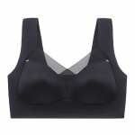 Naiste spordirinnahoidjad, pits Suures suuruses Bralette seljata, &otilde;mblusteta rinnahoidja rinnahoidja vest, mis on p&otilde;rutuskindel j&otilde;usaali fitness Crop-top jooga treeningrinnahoidja 2XL must