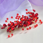 Red Flower Crystal Pruudi juuste aksessuaarid Pruudi juukseklambrid Juuksen&otilde;el Tiara pulmade juuste aksessuaarid none