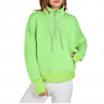 Standkrae &uuml;hev&auml;rviline dressipluus tasku lukuga Naiste vabaaja pikkade varrukatega top S must