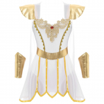 Naiste Egiptuse kuninganna keisrinna cosplay-kost&uuml;&uuml;m Bodysuit Toga k&auml;ev&otilde;rudega &uuml;likond Vana-Rooma kuninganna Halloweeni kleit-riided L valge