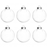 6/12 tk T&auml;idetavad j&otilde;ulud l&auml;bipaistvad plastpallid kaelapaelaga purunemiskindlad DIY rippuvad j&otilde;ulupuu ripatsid 6 cm 6pcs puhas