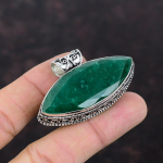 Fasetseeritud Sambia Smaragdist Ripats 925 Sterling H&otilde;bedast Ripats Kivist Vintage Ripats Etnilise Stiili Ehted Pulmakingitus K&auml;sit&ouml;&ouml;na Valmistatud Boho Ripats