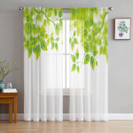 Lehed Taimed l&auml;bipaistvad kardinad magamistuppa elutuppa Voile aknakardinad t&uuml;llkardinad lastetuppa 135W x 114H(cm)