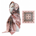 Prinditud suur kandiline sall 90cm siidist sall Uus roosa pear&auml;tik siidist satiin sall naiste sall 90*90cm