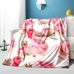 Roosi&otilde;is Pehme pl&uuml;&uuml;sist diivanvoodi, visatav multikas piknikule &otilde;hukesed tekid Moodne flanelltekk Gedruckt Bettdecke Geschenk 125x150cm 50x60inch