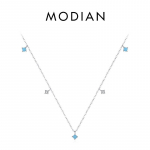 Moidan 925 h&otilde;bedane mitme t&uuml;rkiissinise lingiga kaelakee virnastatav mood ripats naistele peened ehted h&otilde;be