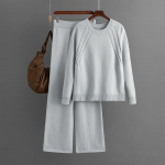 Casual retro kootud Twist sviiter naiste laia s&auml;&auml;rega p&uuml;ksid &uuml;likonnad s&uuml;gistalvise sooja naiste kampsun dressid 2/kaheosaline komplektid One Size beež