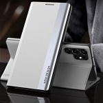 Flip Cover nahast telefoni&uuml;mbris Samsung Galaxy S25 Ultra S24 FE S23 S22 Plus S21 A56 A36 A16 A55 A15 A35 A26 A14 A52 A12 A14 A54 5G jaoks Samsung S24 valge