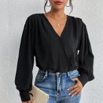 YYFS naiste moe vabaaja &uuml;hev&auml;rviline printimine kevad-s&uuml;gis pikkade varrukatega V-kaelusega pulloverid ja pikad varrukad S must