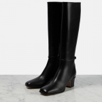 Krazing Pot Cow nahast s&uuml;gistalvised kingad Stiletto paksud keskmised kontsad, suur suurus 46 euroopa stiil Hoia soojas reie k&otilde;rged saapad 43 must