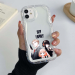 Samsung Galaxy A23 A25 iPhone 15 jaoks Xiaomi Poco X5 Redmi 12c Huawei Honor 90 telefoni&uuml;mbrised NY17 Spy X Family Anime eksklusiivne kreemmustriline pehme &uuml;mbris for iPhone 6 valge