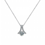 P&auml;ris moissanite kaelakee naistele 925 Sterling h&otilde;be 2 karaadi VVS1 &uuml;mmargune teemant kaelakee Pulmapeo Pruudi peened ehted 1ct