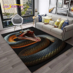 Gooti stiilis Serpent Viper 3D Python Snake vaibavaip kodu elutoa diivani uksemati sisekujunduseks, lasteala vaip libisemiskindel p&otilde;randamatt 40x60cm