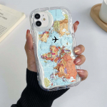 Samsung Galaxy A24 A14 iPhone 15 jaoks Xiaomi Poco X5 Redmi 13C Huawei Honor 90 Infinix telefoni&uuml;mbrised A29 maailmakaardikunsti eksklusiivne Kreemmustriline pehme &uuml;mbris for iPhone 6 valge
