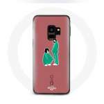 &Uuml;mbris Samsung Galaxy S9 Squid Game Ji Yeong Number 240 ja Kang Sae Byeok number 067 jaoks