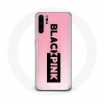 Coque pour Huawei P30 Blackpink Groupe de K-pop Logo Noir Rose Fond Rose