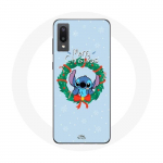 &Uuml;mbris Samsung Galaxy A02 Stitch Snow jaoks Merry Christmas Blue