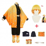 Demon Slayer Kost&uuml;&uuml;m Kamado Tanjirou Kamado Nezuko Agatsuma Zenitsu Tomioka Giyuu Cosplay Kost&uuml;&uuml;m L-(Full set+wig)