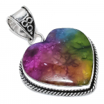Natural Rainbow Solar Quartz Handmade 925 Sterling Silver Pendant 1.89 f7w53