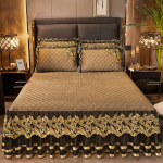 S&uuml;gis- ja talvine kristallist sametist pitsist voodiseelik &uuml;hes t&uuml;kis Euroopa stiilis paksendatud tepitud korall-sametist voodikate neljaosaline voodipesukomplekt 150*200cm 3pcs