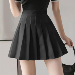 Naiste sportlikud venivad plisseeritud tenniseseelikud Jooksujooga sisemised l&uuml;hikesed p&uuml;ksid elastsed spordigolfi skortsid L must