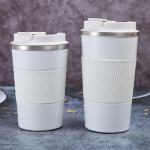 Suure mahutavusega 304 roostevabast terasest vaakumtass silikoonkaanega kontori teetass v&auml;lispordi jaoks kaasaskantav kohvitass 380ml