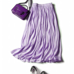 Uus 100 volditud l&auml;ikiv siidist l&auml;ikiv sisemine &uuml;likuum keskmise pikkusega seelik salendav A-kujuline haldjas seelik One size lilla