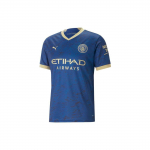 PUMA MCFC CNY Graafiline V-kaelusega T-s&auml;rk Meeste Topid Sinine 772348-23 S