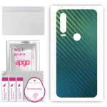 apgo Protective Skin Sticker for the back compatible with Alcatel 3H, Wrap Film, Foil, Vinyl - Pattern Carbon Chameleon CAKA1