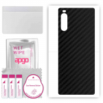 apgo Protective Skin Sticker for the back compatible with Sony Xperia 10 III SO-52B, Wrap Film, Foil, Vinyl - Pattern Carbon Black