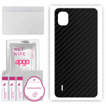 apgo Protective Skin Sticker for the back compatible with Nokia C2 2ND Edition, Wrap Film, Foil, Vinyl - Pattern Carbon Black