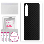 apgo Protective Skin Sticker for the back compatible with Sony Xperia 10 V, Wrap Film, Foil, Vinyl - Pattern Carbon Black