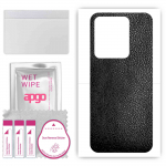 apgo Protective Skin Sticker for the back compatible with Vivo Y22 2022, Wrap Film, Foil, Vinyl - Pattern Black Leather