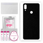 apgo Protective Skin Sticker for the back compatible with Xiaomi Redmi Note 7S, Wrap Film, Foil, Vinyl - Pattern Matte Black
