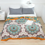 Uus puuvillane tekk vooditele Boho diivan r&auml;tik Suvine lahe tekk vabaaja tekk Pehme mandala voodikate Kahepoolne lina 150x200cm