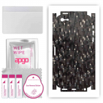 apgo Protective Skin Sticker for the back+sides compatible with Apple iPhone 5s, Full Wrap Film, Foil, Vinyl - Pattern Carbon Black Pixel