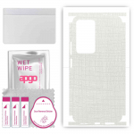apgo Protective Skin Sticker for the back+sides compatible with Xiaomi Poco F4, Full Wrap Film, Foil, Vinyl - Pattern White Fabric