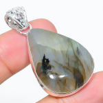 Natural Labradorite Gemstone Handmade 925 Sterling Silver Pendant 1.85 a6j90
