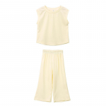 Ice Silk Lastele T&uuml;drukutele Suveriided Varrukateta Topid Avarad p&uuml;ksid 2tk Laste R&otilde;ivaste Komplektid Korea moekas laste&uuml;likond 90cm beež