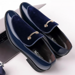 Pulma Meeste Kingad Briti Meeste Nahast Kingad Suede Patent Nahast Vabaaja Kingad Korea Stiil Trendikad Suured Kingad Juuksuri Kingad 38 sinine