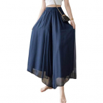 Naiste seelikud p&uuml;ksid elastne v&ouml;&ouml;koht &scaron;ifooni v&auml;rvi v&otilde;rk pikad p&uuml;ksid tugeva kahekihilise disainiga marli p&uuml;ksid M must