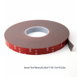 3 meetri pikkune kahepoolne teip Tugev p&uuml;siv akr&uuml;&uuml;lvahust kleeplindiga kleebis auto kodus kasutamiseks k&otilde;rgel temperatuuril 6mm