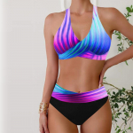 Naiste ujumisriided Tankini 2-osaline ujumistrikoo, must-valge triibuline ujumiskost&uuml;&uuml;m S must