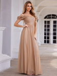Ever-Pretty naiste s&auml;delev plisseeritud Sweetheart kaelusega lillekaunistusega &otilde;htukleit &otilde;lgadeta varrukatega M roosa kuldne v&auml;rv