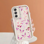 Pehme silikoonist ruudukujulise redeliga printimismustriga telefoni korpus T&auml;iskaanega kaamera p&otilde;rutuskindel kaitse kummist &uuml;mbris Samsungile Samsung A52 5G valge