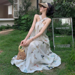 Naiste Butterfly Print Suvine Rannakleit Elegantne Sundress Midi Pikad kleidid S