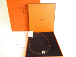 Autentne HERMES Valge Pop Ash H Kullatud Kaelakee Choker Ripats #a099 Renoveeritud